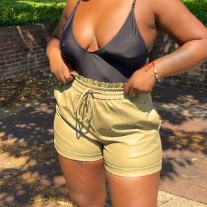 High Waist Paper Bag Shorts